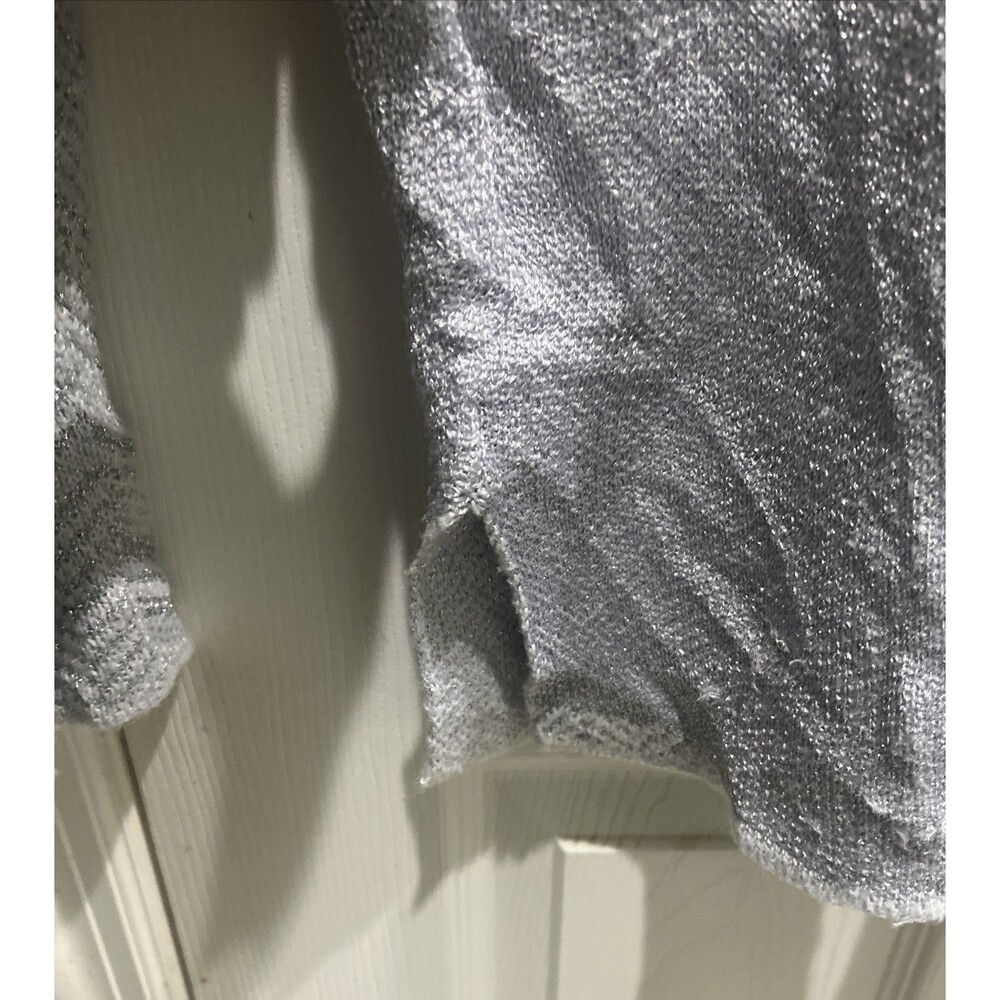 Vera Wang SimplyVera  Womens Sweatshirt XL Silver Gray Metallic - Picture 6 of 6